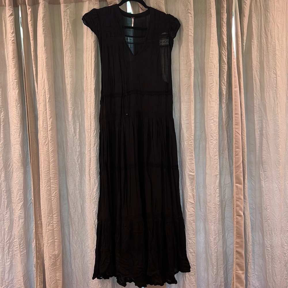 Free people black Lacey maxi dress